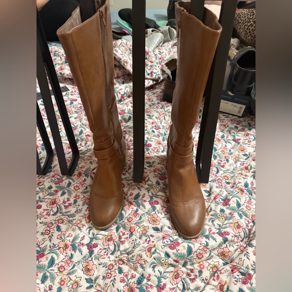 Bass Women’s Tall Brown Leather Riding Boots